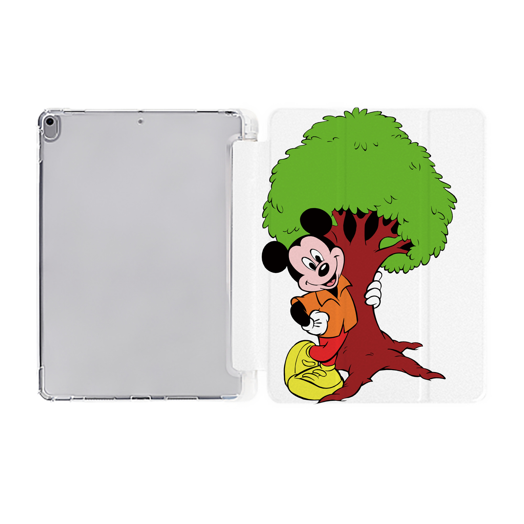 （画像用） ミッキーマウス Mickey Mouse IPad ケース ペン収納付き 三つ折りスタンド PUレザー×シリコン 対応機種9.5/10.5/10.9インチ